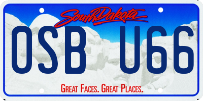 SD license plate 0SBU66