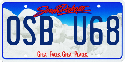 SD license plate 0SBU68