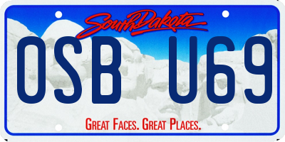 SD license plate 0SBU69