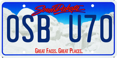 SD license plate 0SBU70