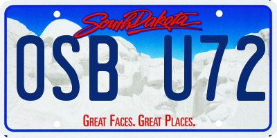 SD license plate 0SBU72