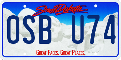 SD license plate 0SBU74