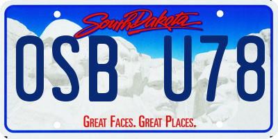 SD license plate 0SBU78