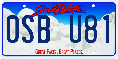 SD license plate 0SBU81