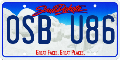 SD license plate 0SBU86
