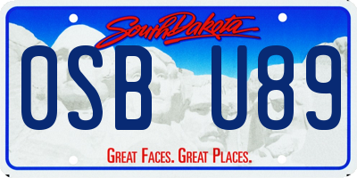 SD license plate 0SBU89