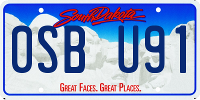 SD license plate 0SBU91