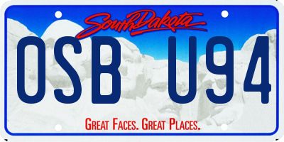SD license plate 0SBU94