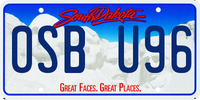 SD license plate 0SBU96