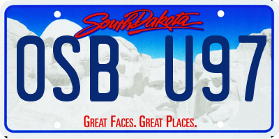 SD license plate 0SBU97