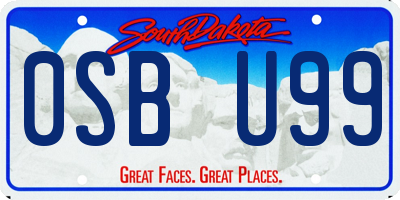 SD license plate 0SBU99