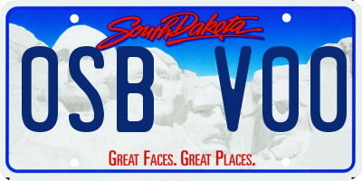 SD license plate 0SBV00