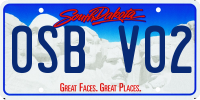 SD license plate 0SBV02