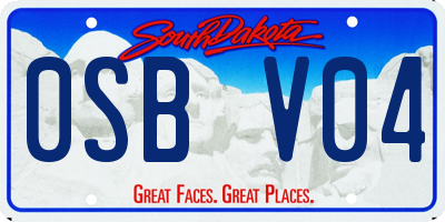 SD license plate 0SBV04