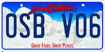 SD license plate 0SBV06