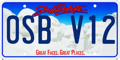 SD license plate 0SBV12