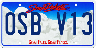 SD license plate 0SBV13
