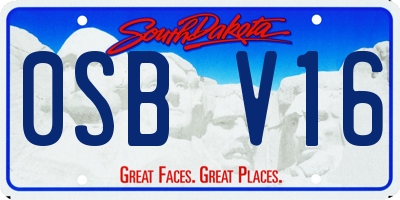 SD license plate 0SBV16