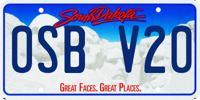 SD license plate 0SBV20