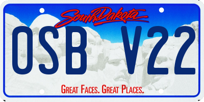 SD license plate 0SBV22