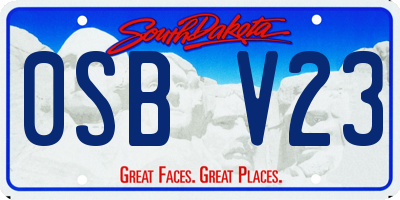SD license plate 0SBV23