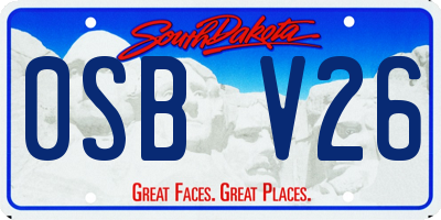 SD license plate 0SBV26