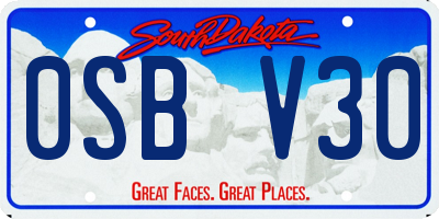 SD license plate 0SBV30