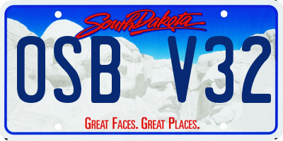 SD license plate 0SBV32