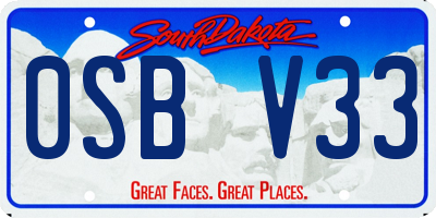 SD license plate 0SBV33