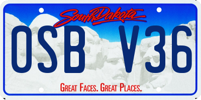 SD license plate 0SBV36