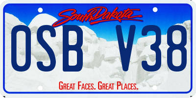SD license plate 0SBV38