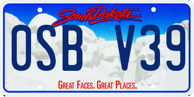 SD license plate 0SBV39