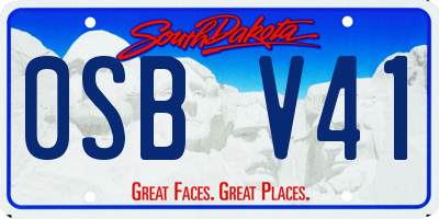 SD license plate 0SBV41