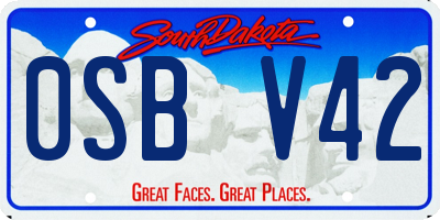 SD license plate 0SBV42