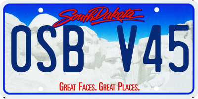 SD license plate 0SBV45