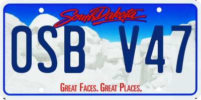 SD license plate 0SBV47