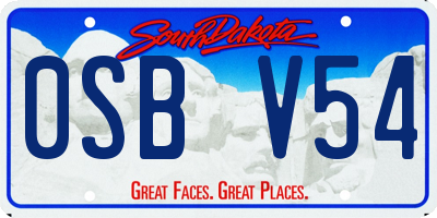 SD license plate 0SBV54