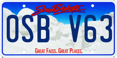 SD license plate 0SBV63