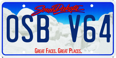 SD license plate 0SBV64