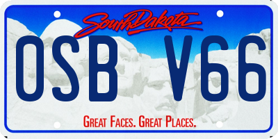 SD license plate 0SBV66