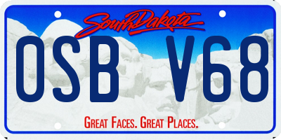 SD license plate 0SBV68