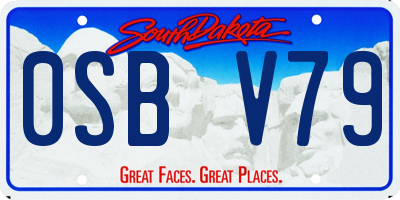 SD license plate 0SBV79