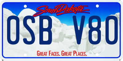 SD license plate 0SBV80