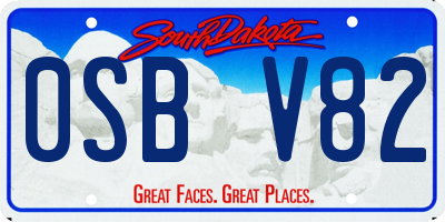 SD license plate 0SBV82