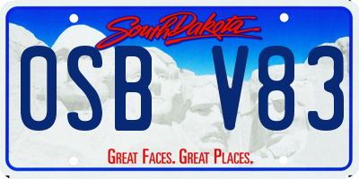 SD license plate 0SBV83
