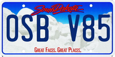 SD license plate 0SBV85