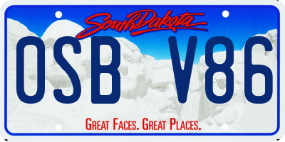 SD license plate 0SBV86