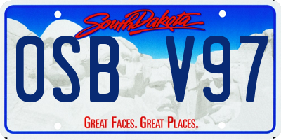 SD license plate 0SBV97