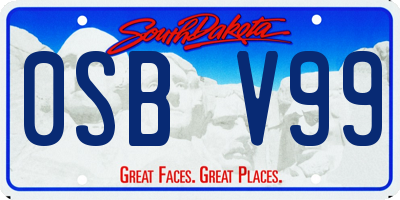 SD license plate 0SBV99