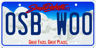 SD license plate 0SBW00